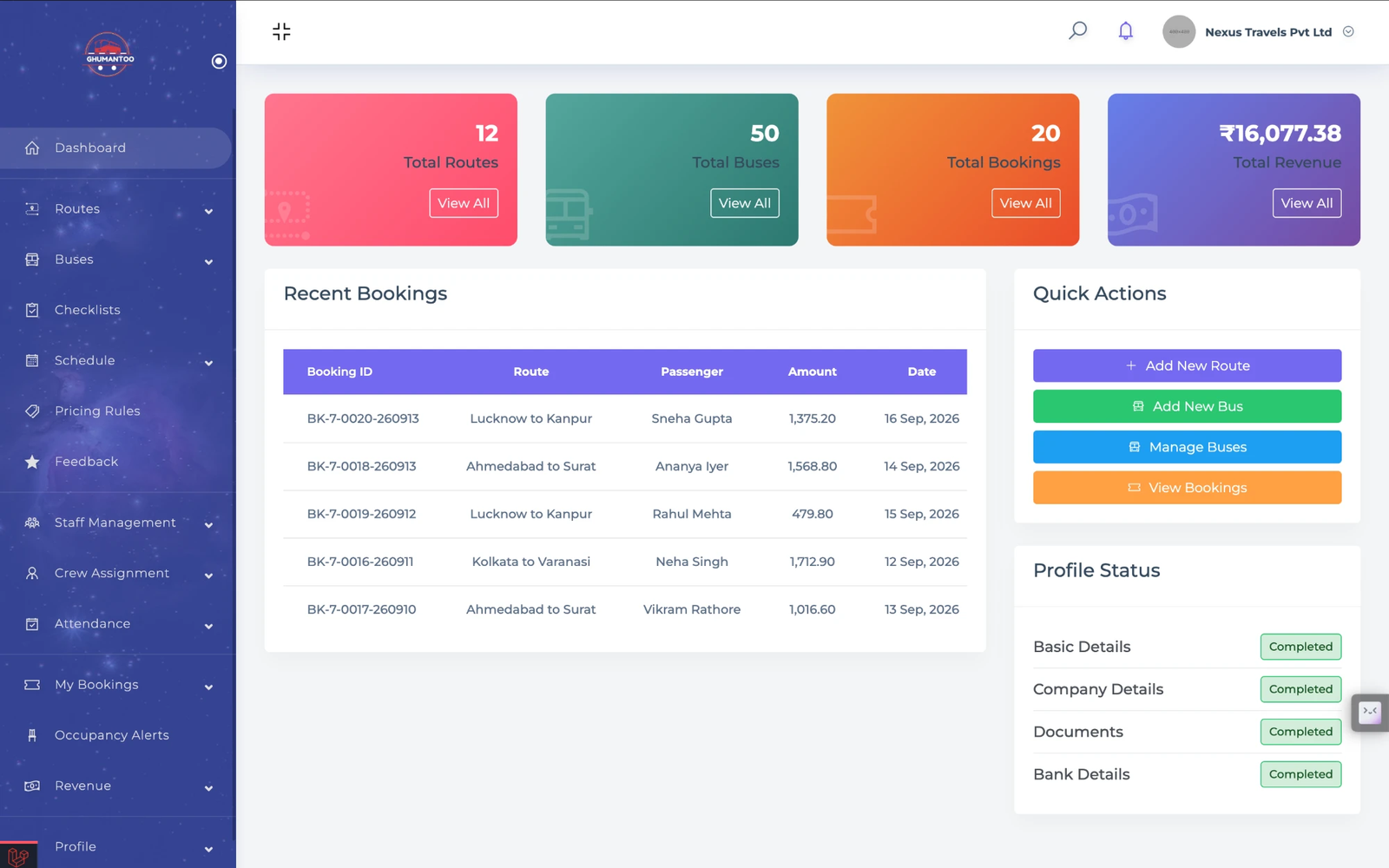 Ghumantoo — Bus Ticket Booking & Operator Management Platform screenshot
