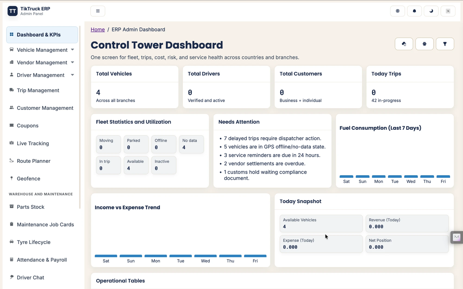 Truckie — Fleet & Transport Management ERP for Logistics Companies screenshot