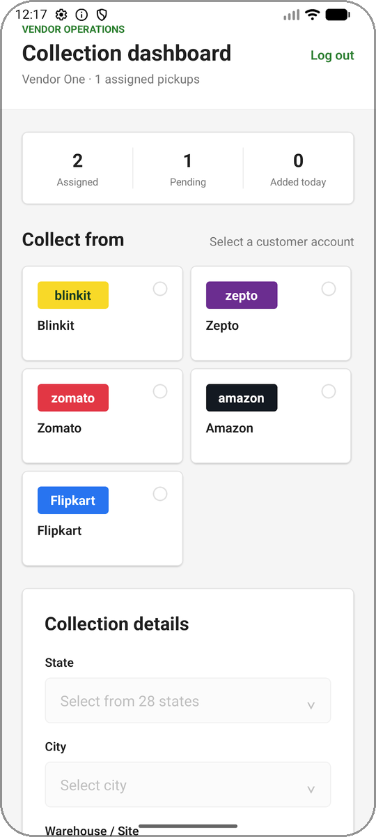 TrustMeRecycle — Scrap & E-Waste Pickup App for an ISO-Certified Recycler screenshot